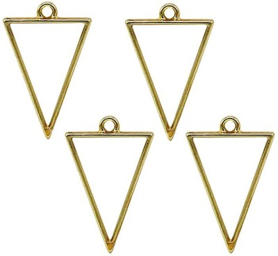 BanteyBanatey Golden Triangle Shape Open Back Bezels, Frame Pendants 4 pcs Metal Pendant