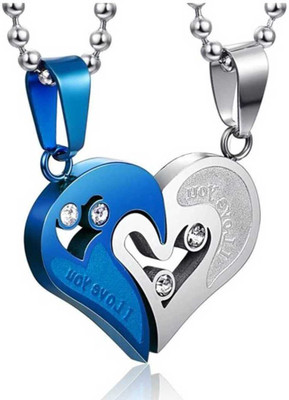 Animated F 197_-BLUE PENDANTG896 Sterling Silver Stone Pendant Set