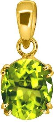 barmunda gems 9.25 Ratti Created Peridot Gold Pendant Certified for Men and Women Peridot Metal