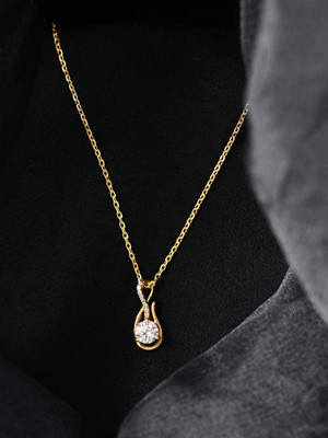 CLARA Cesi Solitaire Gold-plated Cubic Zirconia Sterling Silver Pendant