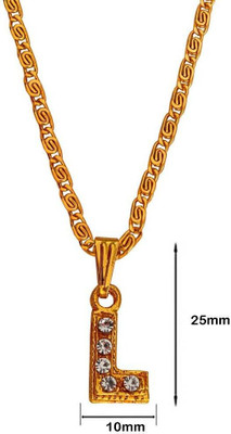 M Men Style Crystal Alphabet Initial Letter L Locket Gift For Lover Gold-plated Cubic Zirconia Brass, Crystal Pendant