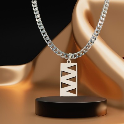 D2Fashion Zig Zag Look In Highly Finish Material Silver Metal Pendant