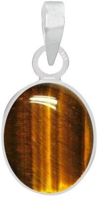 Suruchi Gems & Jewels Tiger Eye 3.25 Ratti or 3 Ct Gemstone Men & Women bis Hallmark 925 Sterling Silver Stone Pendant