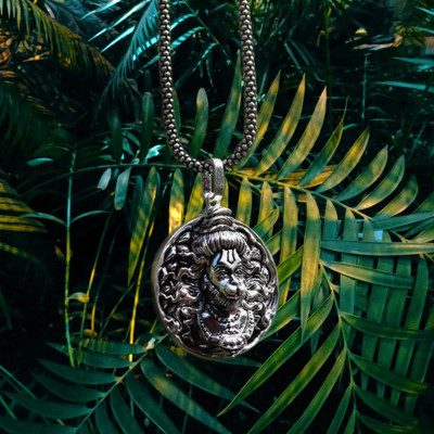 Diivine Hindu Silver Hanuman Pendant Necklace Silver Stainless Steel