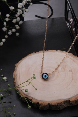 Jewelz Gold-Plated Chain With Blue Evil-Eye Pendent Gold-plated Alloy