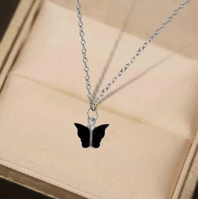 ROOTWAVE Black Valentine's Day Locket Pendant Necklace Chain Stainless Steel Pendant