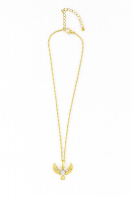 KHUSNISH Elegant Gold Plated Bird Pendant Necklace for Women Alloy Pendant