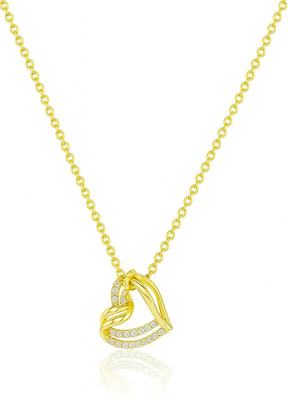 PARMONAS Twisted Heart Crystal Gold Necklace Gold-plated Cubic Zirconia Stainless Steel Pendant Set