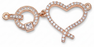 forevershine Premium AD Stone Rose Gold Plated Heart Pendant Locket with Designer Mesh Charms Alloy Pendant