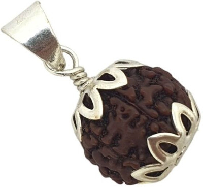Fine Creation 7 Mukhi Rudraksha Original Natural Nepali A1 Beads Seven Face Rudraksha Silver Wood Locket