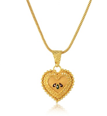 PYR Fashion Fancy Heart Shape Locket with simple Chain for women & Girls Gold-plated Cubic Zirconia Alloy Pendant Set