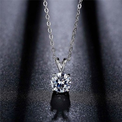 MYKI Rabit Style Loop SolitairePendant Necklace for Girls & Women With Chain Gold-plated Cubic Zirconia Stainless Steel Pendant