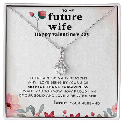 FABUNORA Perfect Valentine Gift for Fiance Female - Pure Silver Necklace Gift Set Silver Cubic Zirconia Sterling Silver Pendant