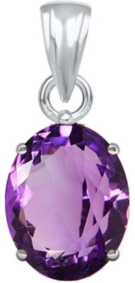 PTM Amethyst/Kathela 4.25 Ratti or 4 Ct Gemstone for Men & Women bis Hallmark 925 Sterling Silver Stone Pendant