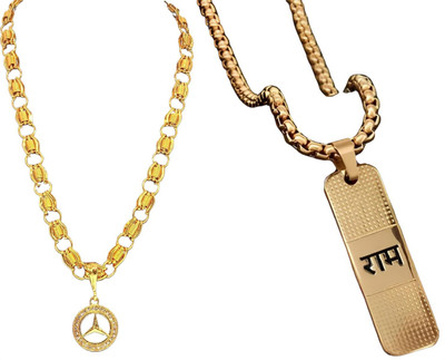 HEM RUPA Exquisite Locket and Chain Designs for Men, Boys, Women and Girls Gold-plated Metal, Stainless Steel Locket Set