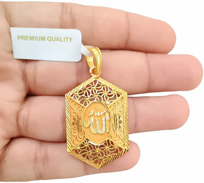 SAPNAPALACE Allha God Gold hexa shaped big pendant Gold-plated Brass Pendant