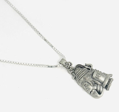 Pahel The silver that shines Shiv Ji Trishul Pendant with Box Chain Sterling Silver