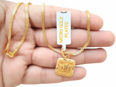 SAPNAPALACE MAA PENDANT WITH GOLD CHAIN Gold-plated Brass Pendant Set