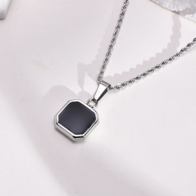 house of common Silver Stainless Steel Pendant Set