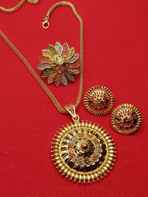 ALISHA EXPO Brass Gold-plated Gold Jewellery Set(Pack of 1)