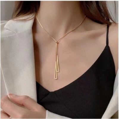 JRISSY Long Fashionable RoseGold Necklace For Women & Girls Gold-plated Gold-plated Stainless Steel Pendant