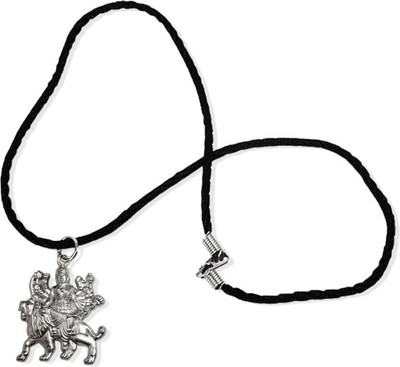 zebisco God Shri Durga Vaishno Devi Maa/Sherawali Mata Pendant Locket With Cotton Dori Silver Alloy, Stainless Steel Locket