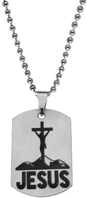 M Men Style Religious Lord Jesus Christ Christain Cross Pendant Necklace Chain Sterling Silver Stainless Steel Pendant