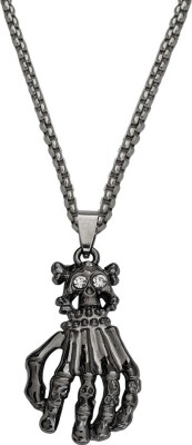 Shiv Jagdamba Biker jewellery viking Gothic Head Pendant Necklace Rhodium Zinc, Metal Pendant
