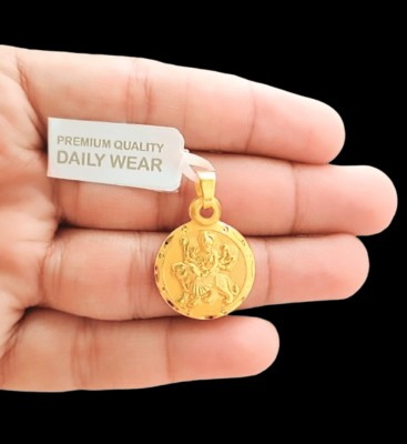 DIVS FASHION DURGAMA COIN PENDANT WITH MICRO GOLD PLATED Gold-plated Brass Pendant