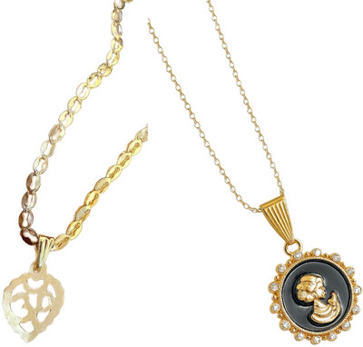 HEM RUPA Exquisite Locket and Chain Designs for Men, Boys, Women and Girls Gold-plated Brass, Metal Locket Set