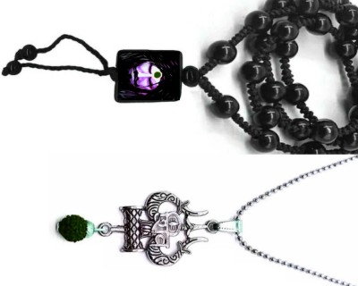 Dynamic Retail Global Religious Jewelry Mahakal Shiva Trishul Mahadev Locket Cotton Dori Pendant m-40j Crystal Locket Set