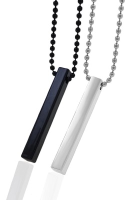 Animated F 760_RR JSE-BLACK SILVER BAR 12_75 Rhodium Stone Pendant Set