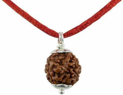 A1 yashvriddhi Original 3 Mukhi Nepali Rudraksha Three Face Rudraksh Metal Capped Wood Pendant