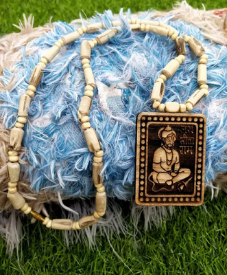 VRIDAANN Tulsi Mala Original Natural Tulsi Kanthi Mala With Hanuman ji Pendant Locket Wood