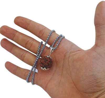 FLY PL STORE Silver Beads Brass, Wood Pendant Set