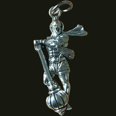 CHIKARA ENTERPRISES Main Silver Chain With Hanuman Ji Pendant Silver Alloy Stainless Steel Locket Alloy Pendant Set