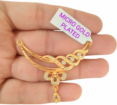 SAPNAPALACE Divine Shine Diamond Gold plated Mangalsutra pendant big size Gold-plated Brass Locket