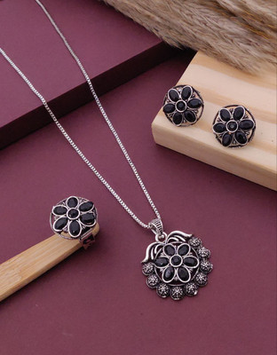 SHIVAY FASHION HUB Alloy Gold-plated Silver Jewellery Set(Pack of 1)