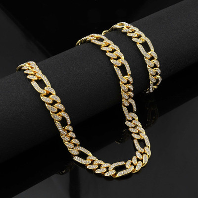 Salty Alpha Anarchy Golden Punk Necklace for Men & Boys Stainless Steel Pendant Set
