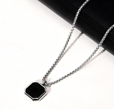 Animated F 785_RR JSE-cube pendant g4565 Silver Stone Pendant Set