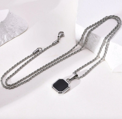 Teeragaj C 217_JSE-CUBE-PENDANT Silver Stone Pendant Set