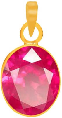 Suruchi Gems & Jewels Ruby (Manik) 7.25 Ratti or 6.5 Ct Gemstone Panchdhatu (5 Metal) Men & Women Gold-plated Alloy Pendant