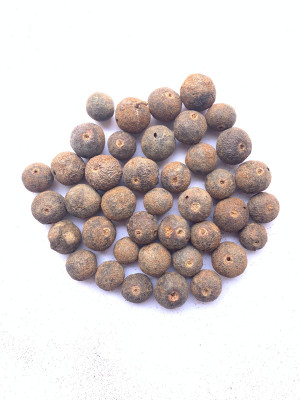 Rudraksham Rudraksha Nepali Scared Fruit (Set of 40) Wood Pendant Set