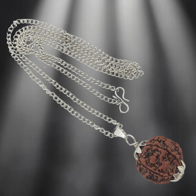AstroVidhanart Original nepali Rudraksha 6 Mukhi / six Face / 6 Face / chhah Mukhi Silver Beads Brass, Wood Locket