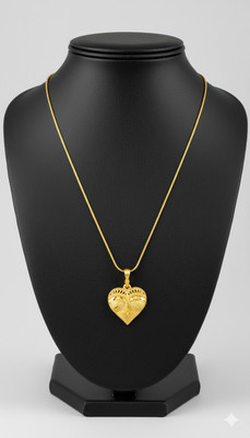 KSGT Gold Heart Pendant Necklace Pack of 1 , girls and woman Alloy Pendant Set
