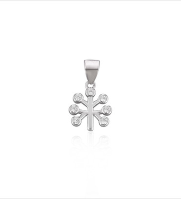 SILphony Floral Pendant with Cubic Zirconia Stones Silver Silver Pendant