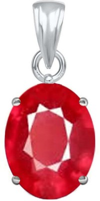 PTM Ruby (Manik) 5.25 Ratti or 5 Ct Gemstone Men & Women bis Hallmark 925 Sterling Silver Stone Pendant