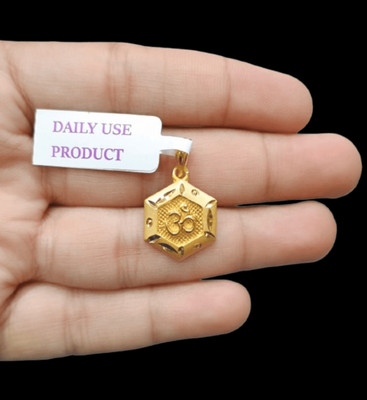 DIVS FASHION OM PENDENT WITH HEXA DESIGN Gold-plated Brass Pendant