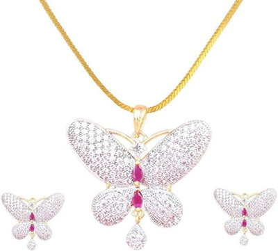 uniworldwide Pendant Set with Chain & Earrings for Women Metal Pendant