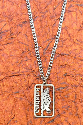 MyFlips Designer Krishna Locket Silver Alloy Locket